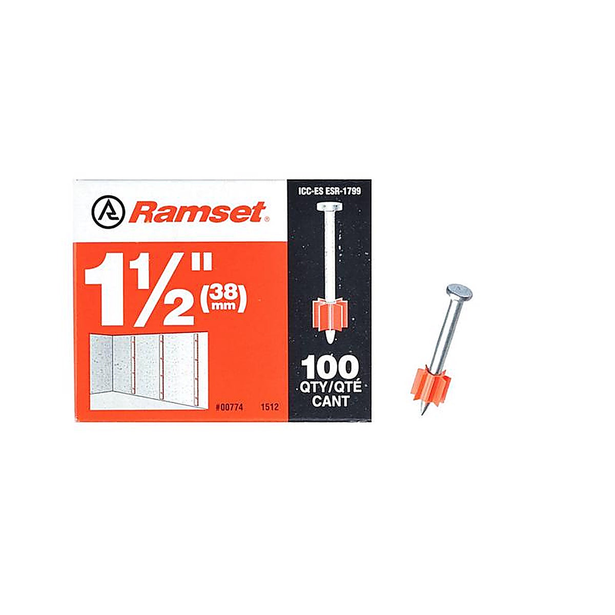 Ramset 774 .3 in. Dia. x 1.5 in. L Plastic Round Head Drive Pin 100/Pack