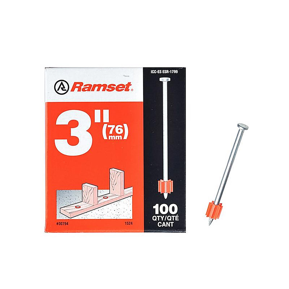 Ramset 794 .3 in. Dia. x 3 in. L Steel Round Head Anchor Bolts 100/Pack