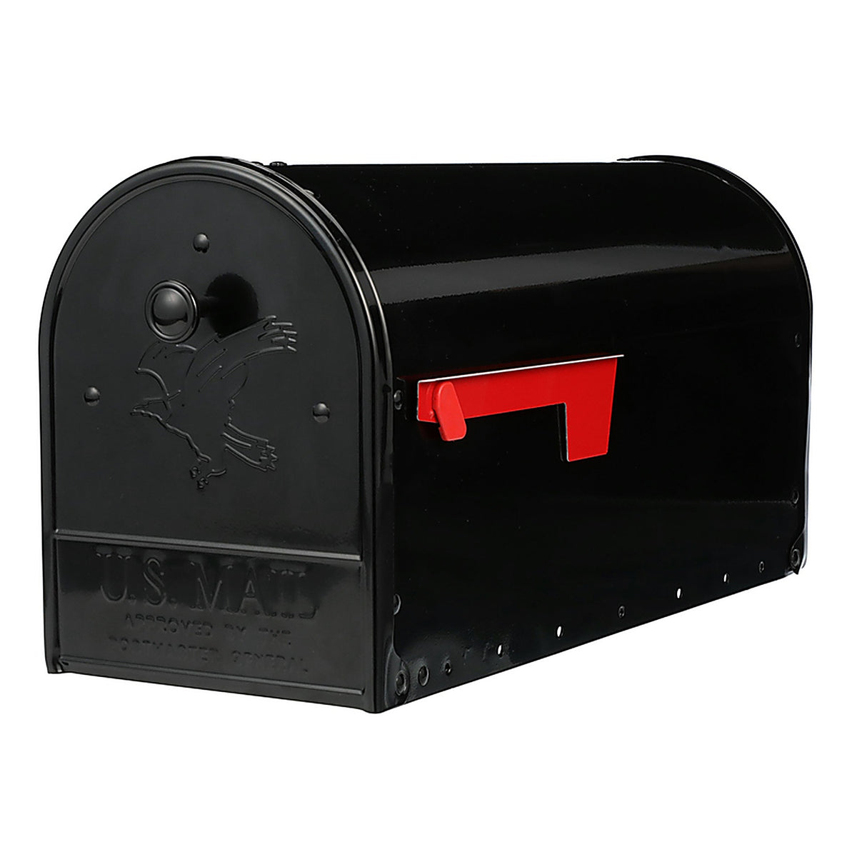 Gibraltar OM160B01 Outback Classic Galvanized Steel Post Mount Black Double Door Mailbox