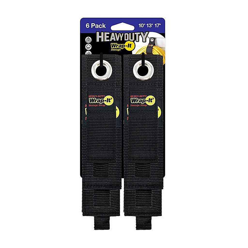 Wrap-It 106-234BX Storage Heavy-Duty Black Storage Straps 50 lb. 6/Pack