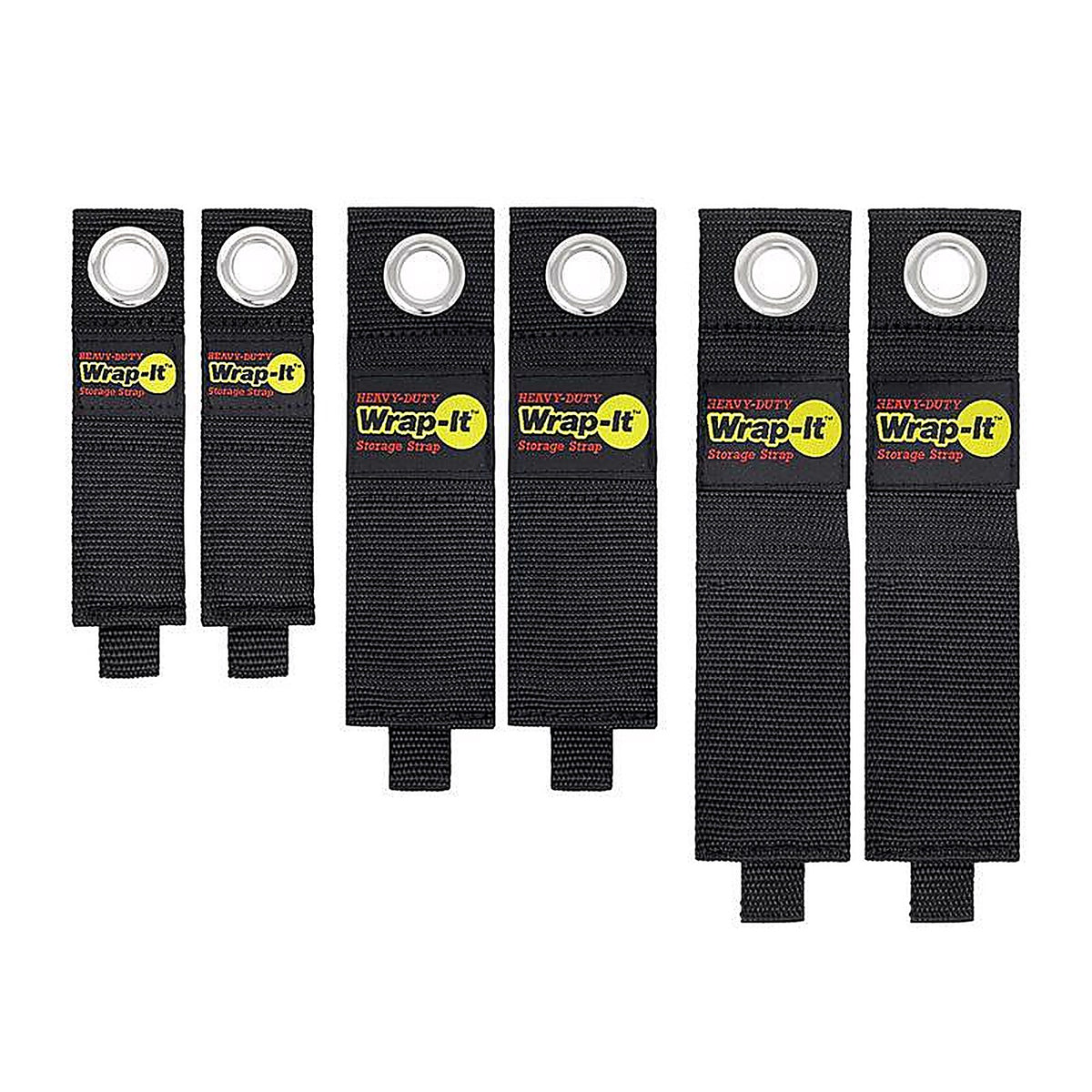 Wrap-It 106-234BX Storage Heavy-Duty Black Storage Straps 50 lb. 6/Pack