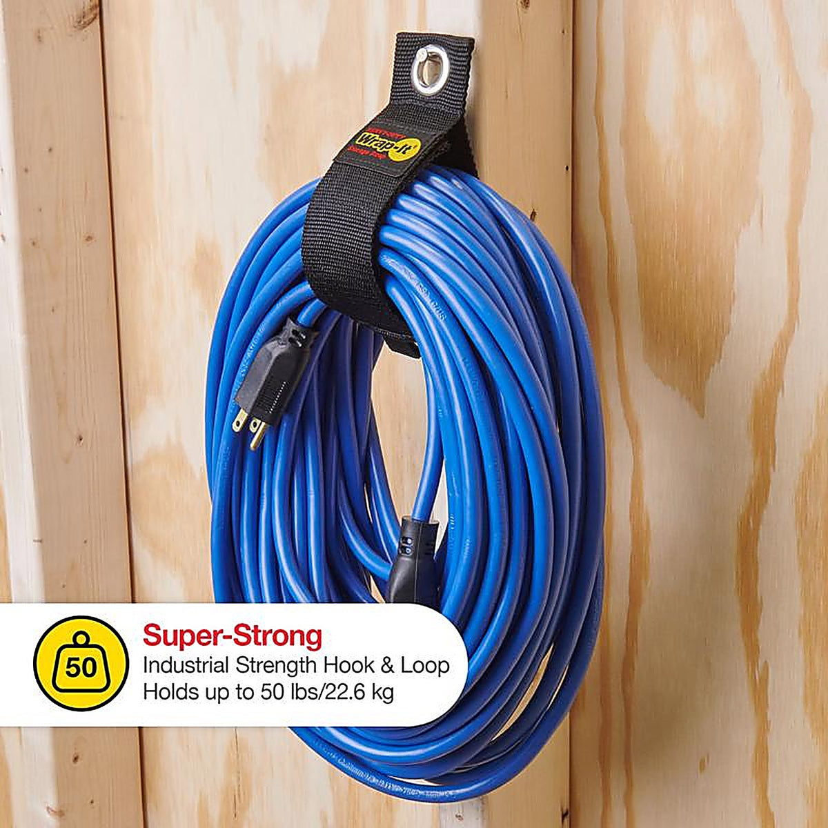 Wrap-It 106-234BX Storage Heavy-Duty Black Storage Straps 50 lb. 6/Pack