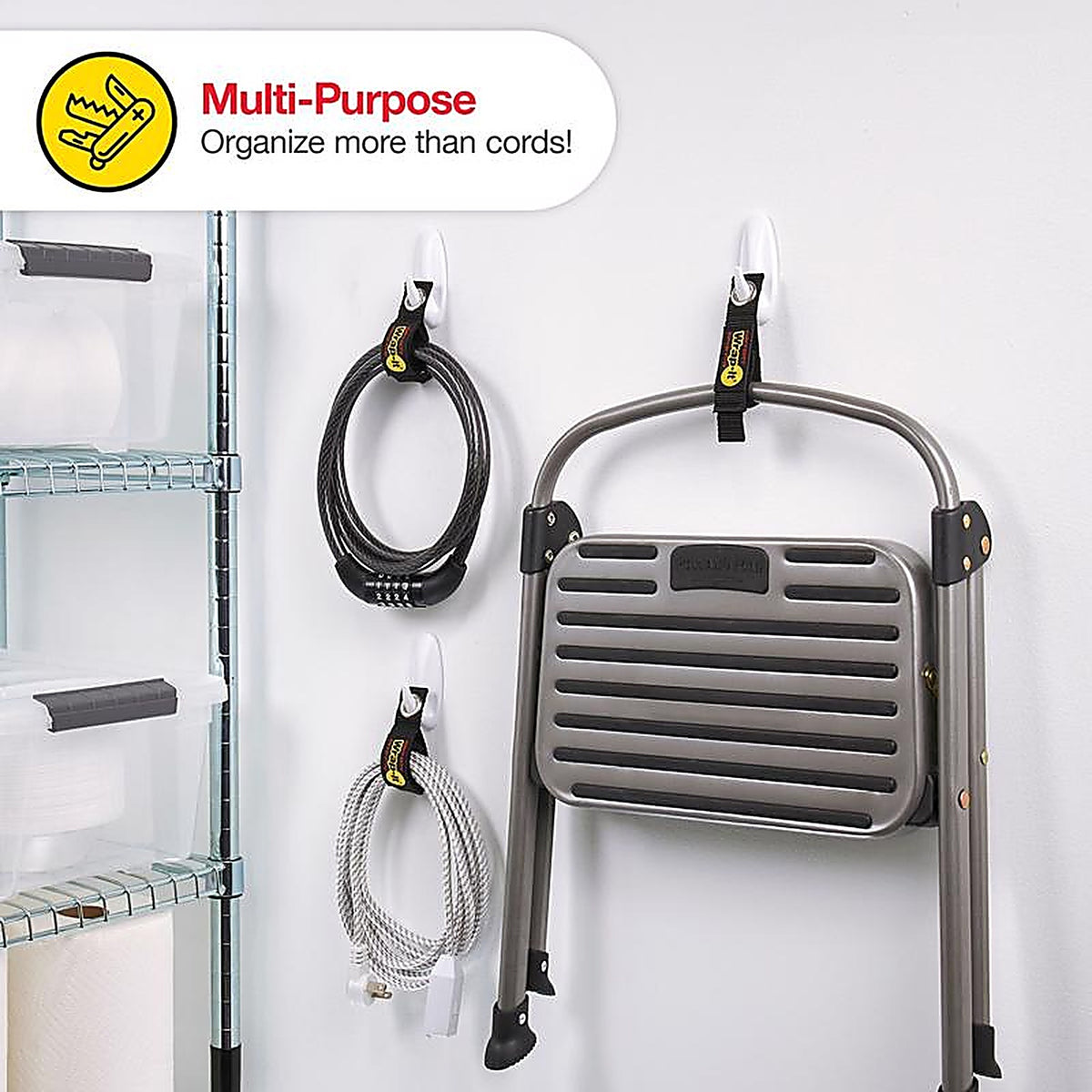 Wrap-It 104-10BX Storage Heavy-Duty 1 in. W x 7 in. L Black Storage Straps 50 lb. 4/Pack