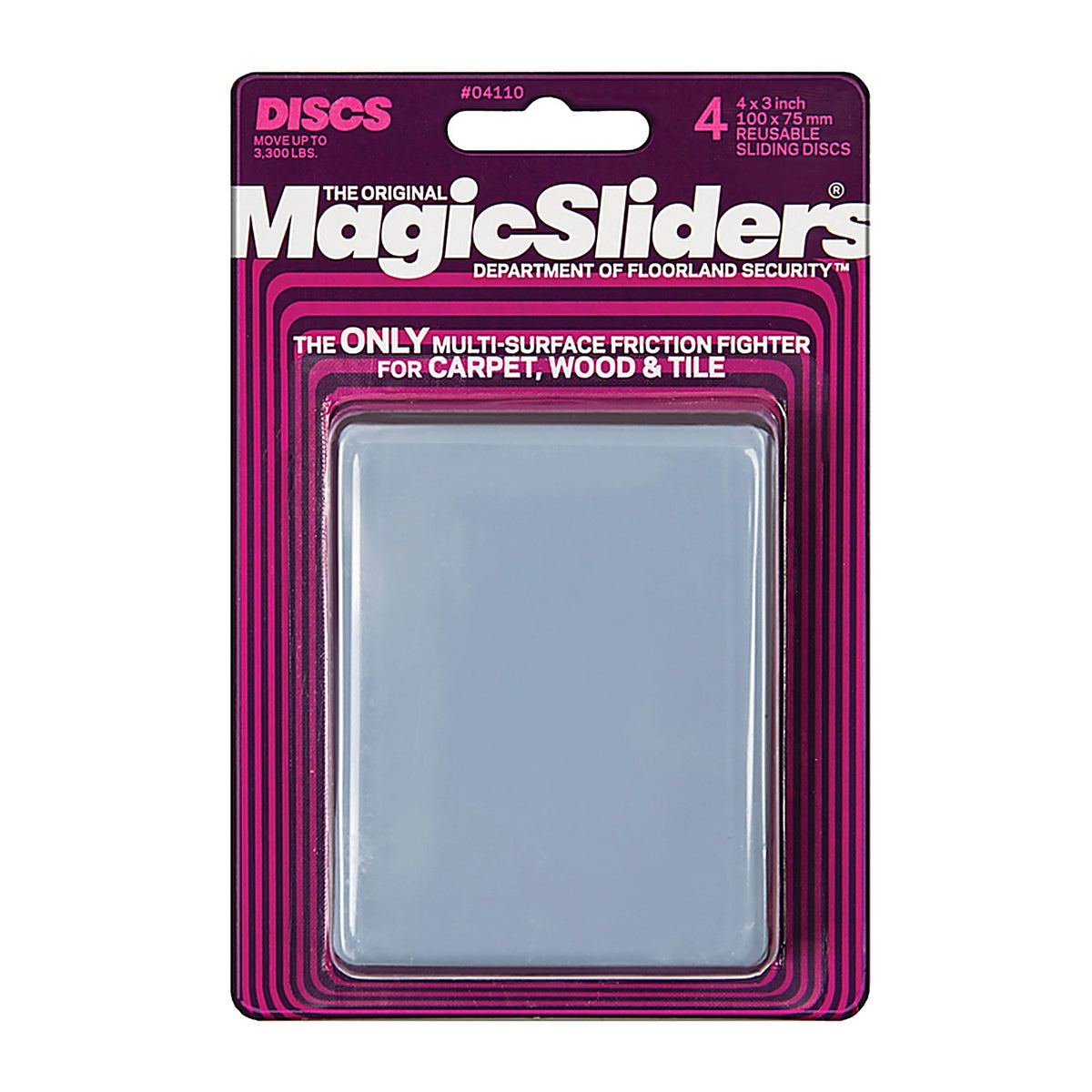 Magic Sliders 4110 Gray Nylon/Plastic 4/Pack Sliding Discs