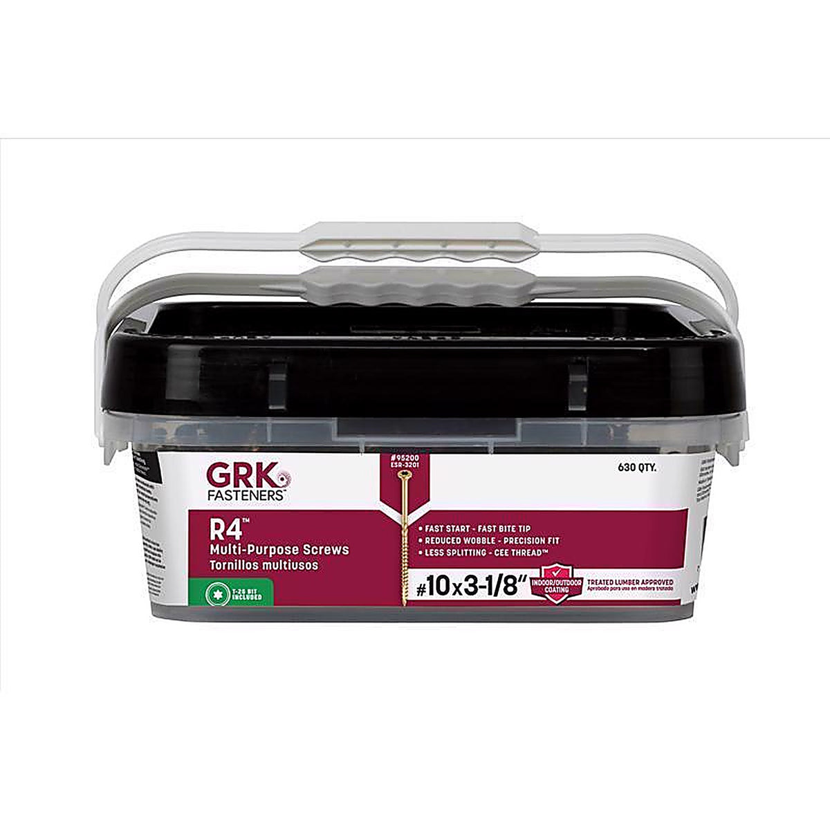 GRK Fasteners 95200 R4 No. 10 x 3-1/8 in. L Star Flat Head Multi-Purpose Screw 630/Pack