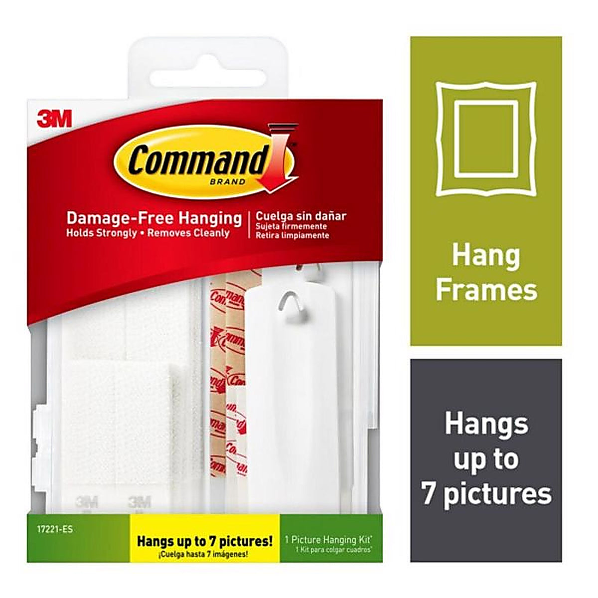 3M 17221-ES Command White Foam Picture Hanging Set 16/Pack