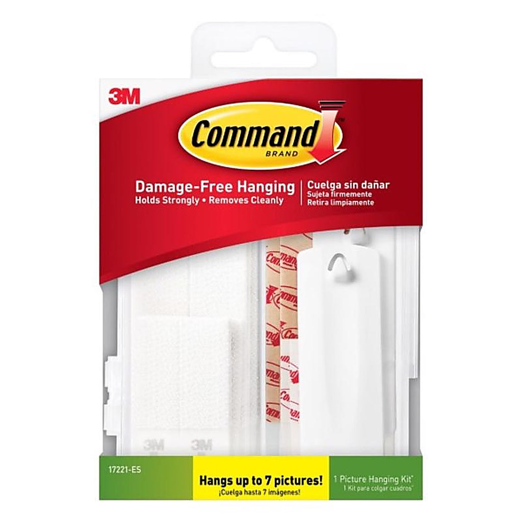 3M 17221-ES Command White Foam Picture Hanging Set 16/Pack