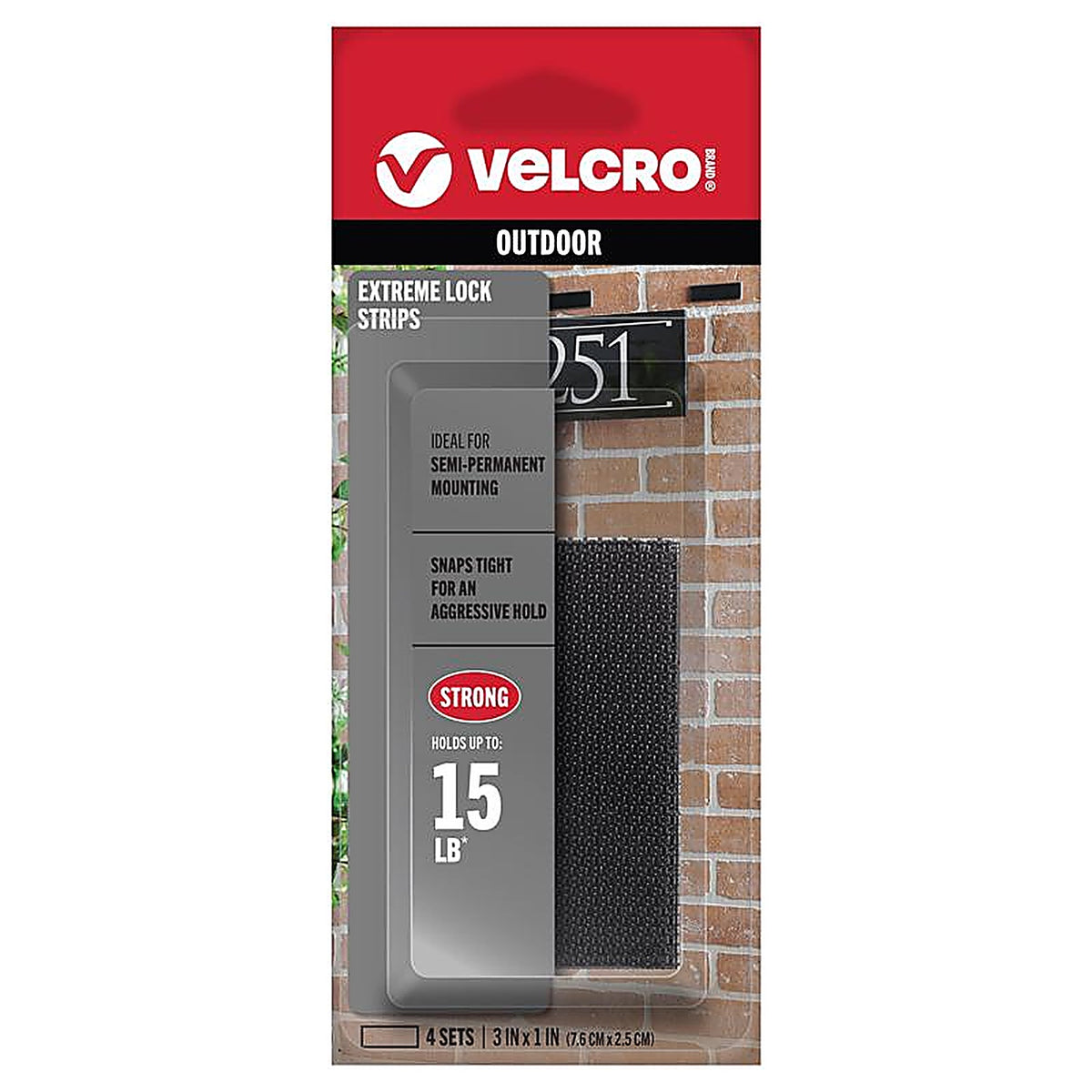Velcro VEL-30643-USA Alfa-Lok Plastic Mounting Strips 3 in. L 4/Pack