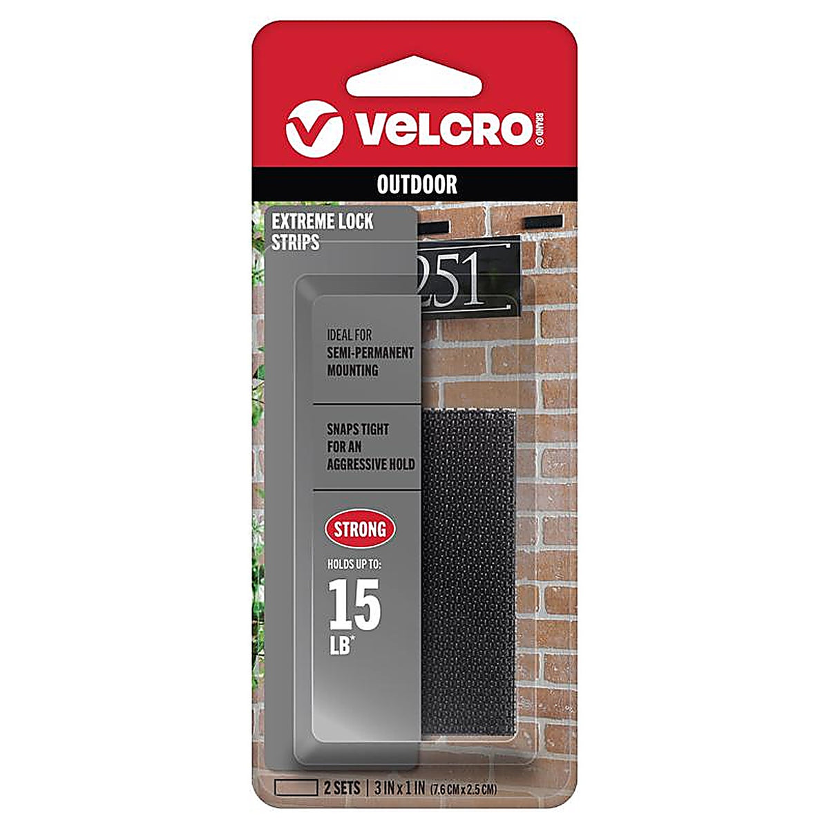 Velcro VEL-30642-USA Alfa-Lok Plastic Mounting Strips 3 in. L 2/Pack