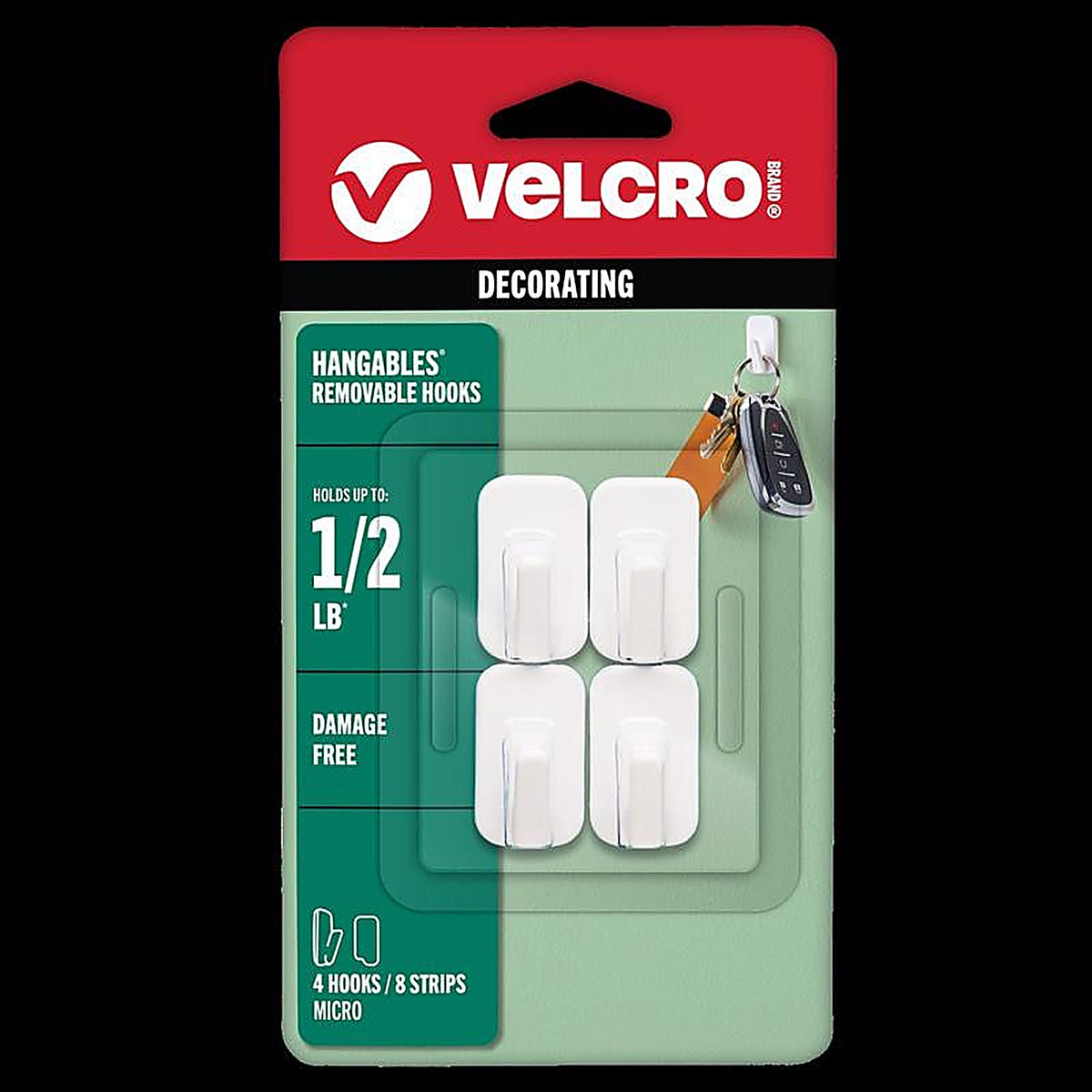 Velcro VEL-30102-USA HANGables Micro Plastic Removable Fasteners 4/Pack