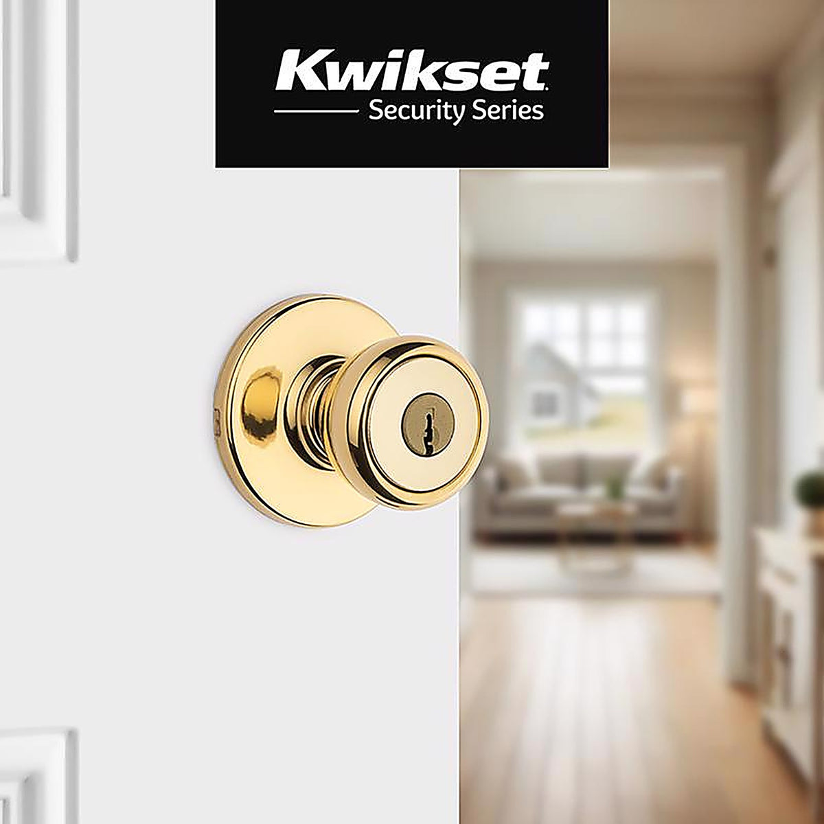 Kwikset 94002-873 Tylo Polished Brass Entry Knobs ANSI/BHMA Grade 3 1-3/4 in.