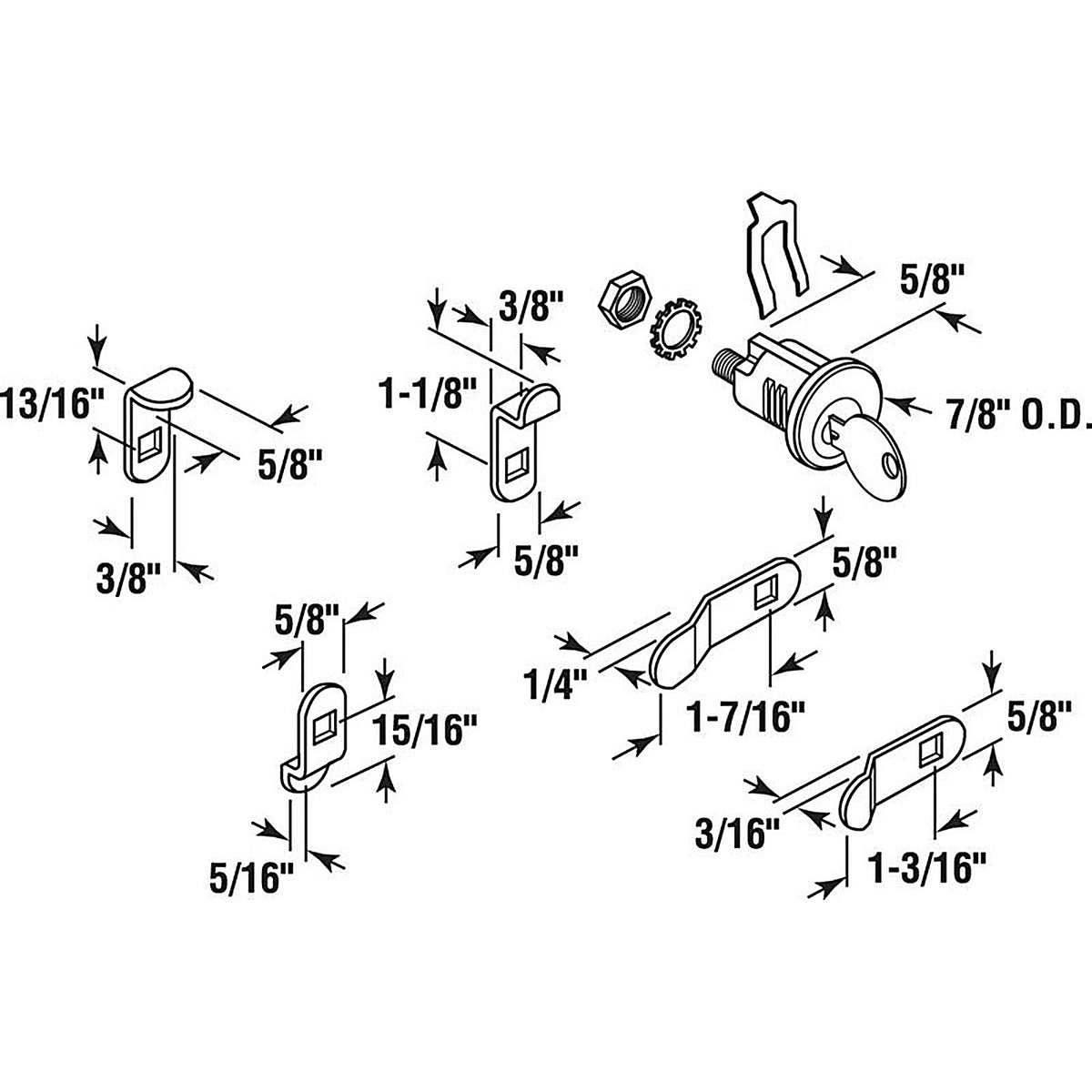 Prime-Line S 4634 Brass Plated Steel Counter Clockwise Mailbox Lock