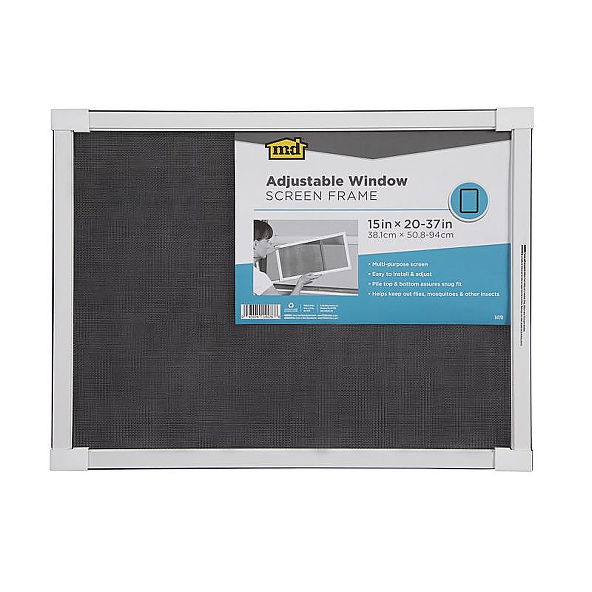 M-D 14178 White Aluminum Adjustable Screen 15 in. W x 37 in. L