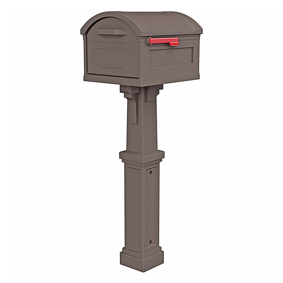 Gibraltar GHC40M01 Grand Haven Classic Plastic Post Mount Mocha Mailbox