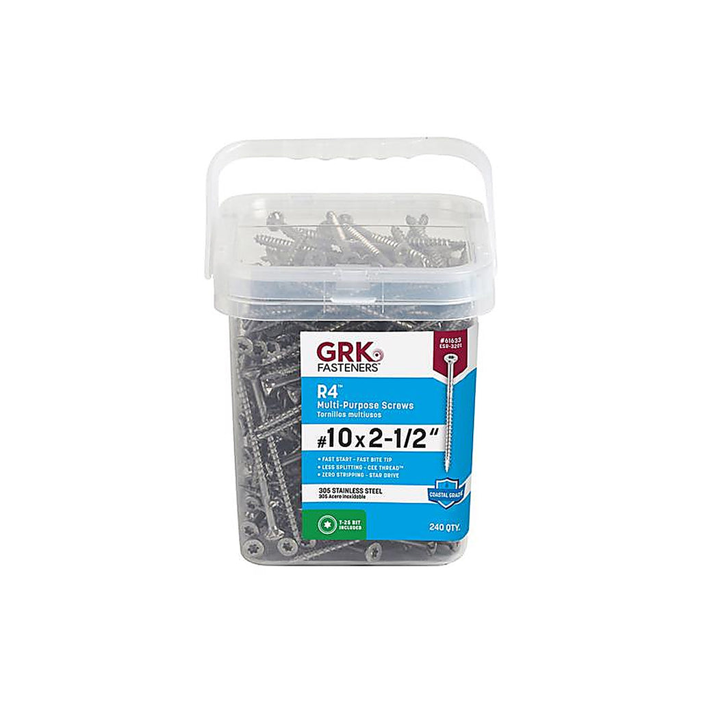 GRK Fasteners 61633 No. 10 x 2-1/2 in. L Star Flat Head Multi-Purpose Screw 240/Pack