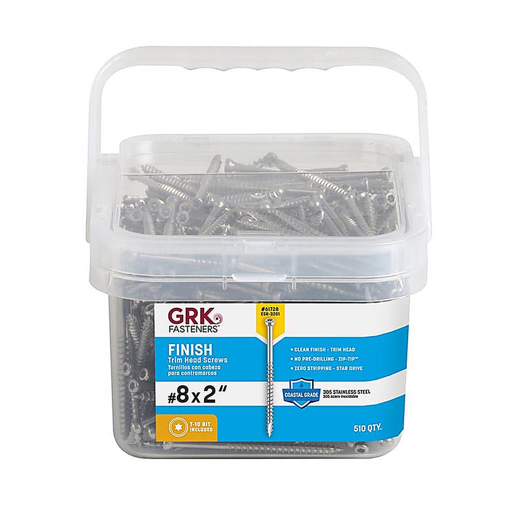 GRK Fasteners 61728 No. 8 x 2 in. L Star Trim Head Construction Screws 510/Pack