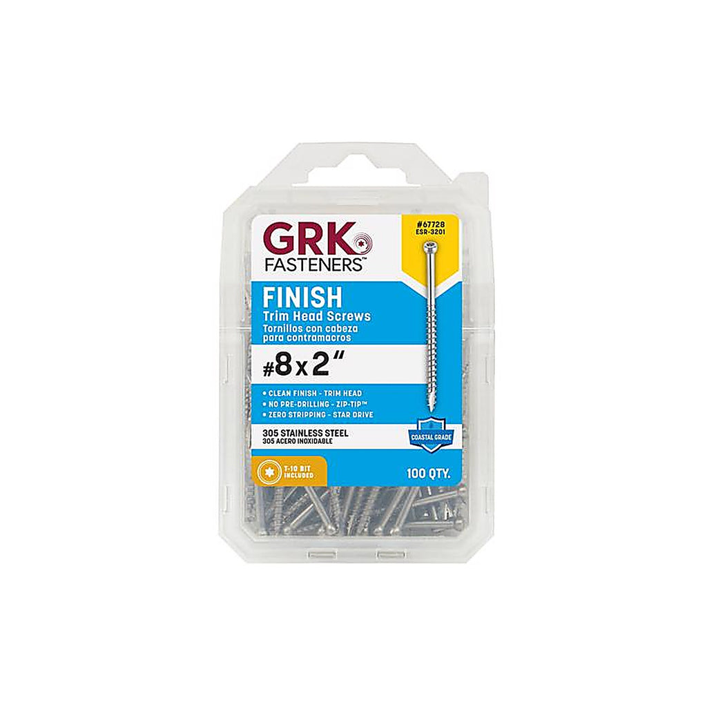 GRK Fasteners 67728 No. 8 x 2 in. L Star Trim Head Construction Screws 100/Pack