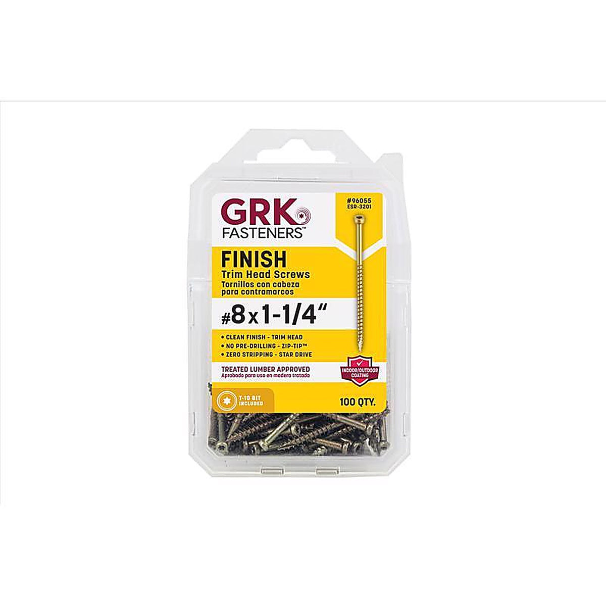 GRK Fasteners 96055 UberGrade No. 8 x 1-1/4 in. L Star Trim Head Construction Screws 100/Pack