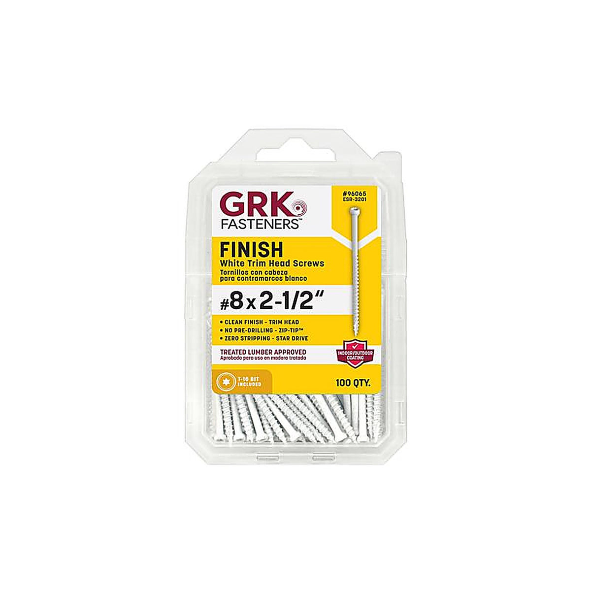 GRK Fasteners 96065 UberGrade No. 8 x 2-1/2 in. L Star Trim Head Construction Screws 100/Pack
