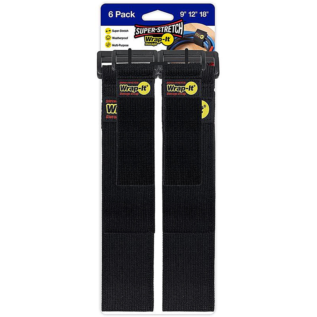 Wrap-It 706-928B Storage Black Polypropylene Cord Wrap