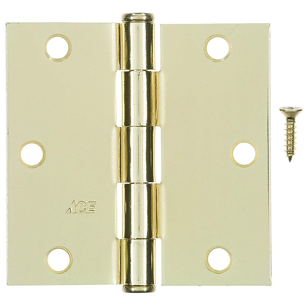 Hampton 01-3550-190 3-1/2 in. L Bright Brass Residential Door Hinge 12/Pack