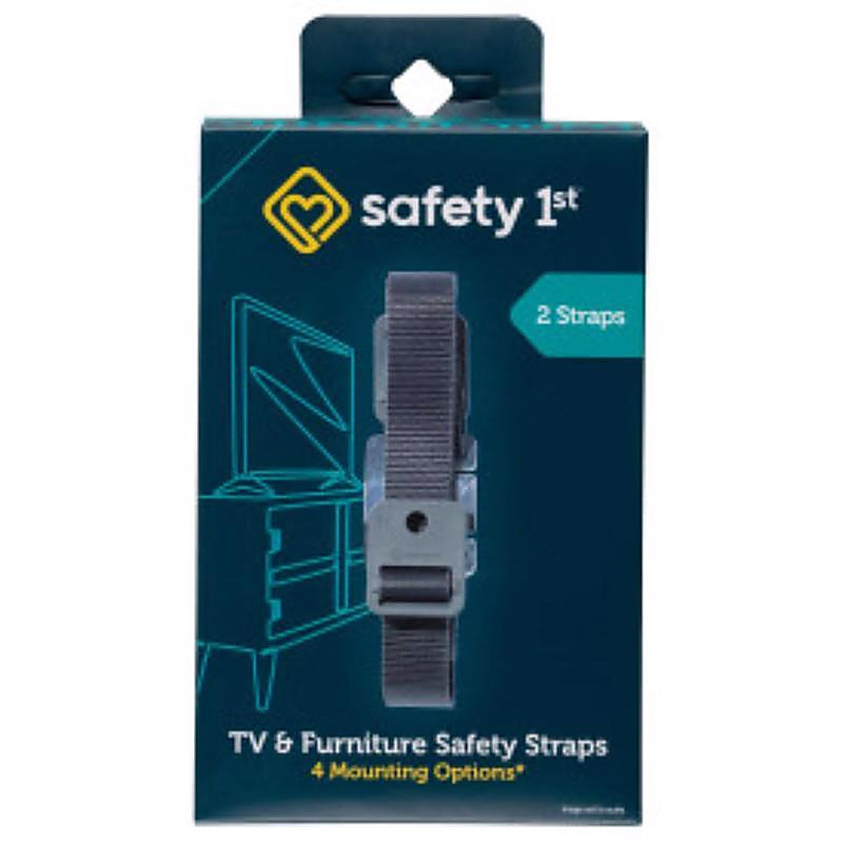 Safety 1st HS304 Black Nylon Furniture Strap 2/Pack