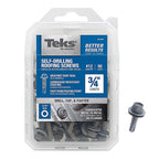 Teks 21408 No. 12 x 3/4 in. L Hex Washer Head Roofing Screws 90/Pack