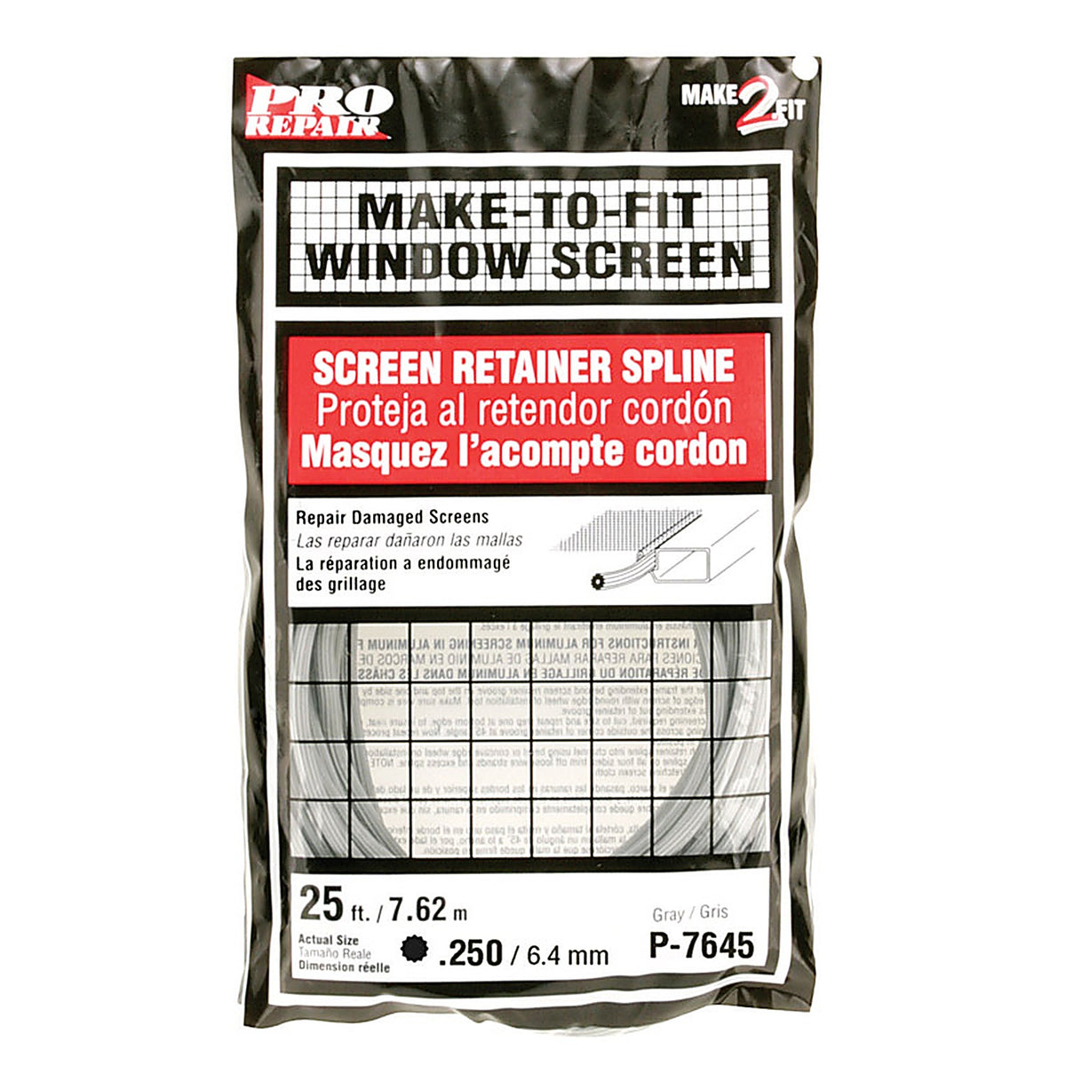 Prime-Line P7645 0.25 in. Dia. x 300 in. L Screen Spline