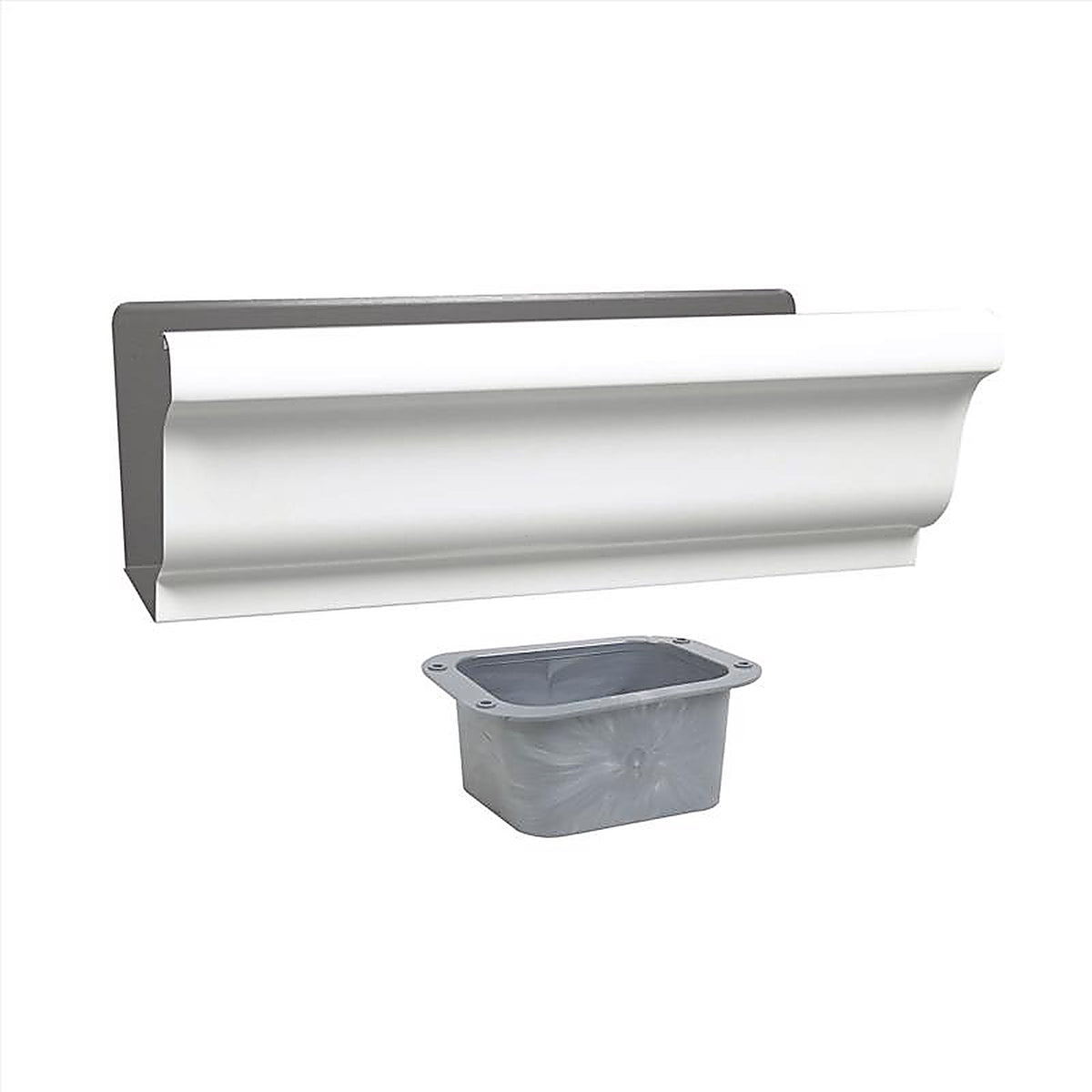 Amerimax 27080 4 in. H x 3 in. W x 5 in. L White Aluminum K End w/Drop