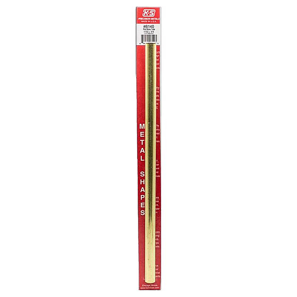 K&S 8140 17/32 in. Dia. x 12 in. L Round Brass Tube 1/Pack