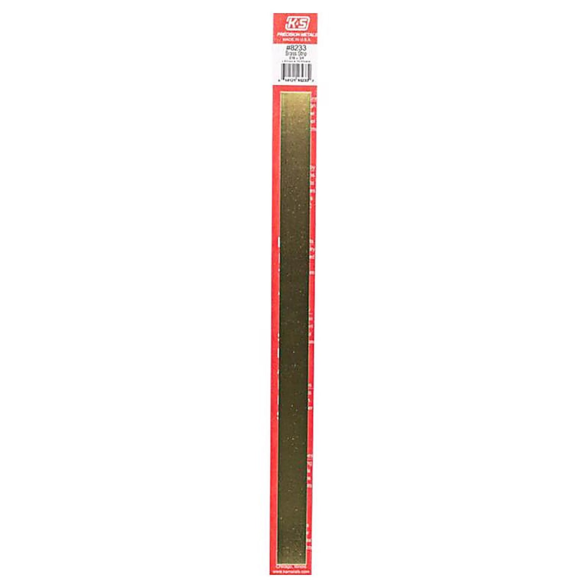 K&S 8233 0.016 in. x 3/4 in. W x 12 in. L Brass Metal Strip