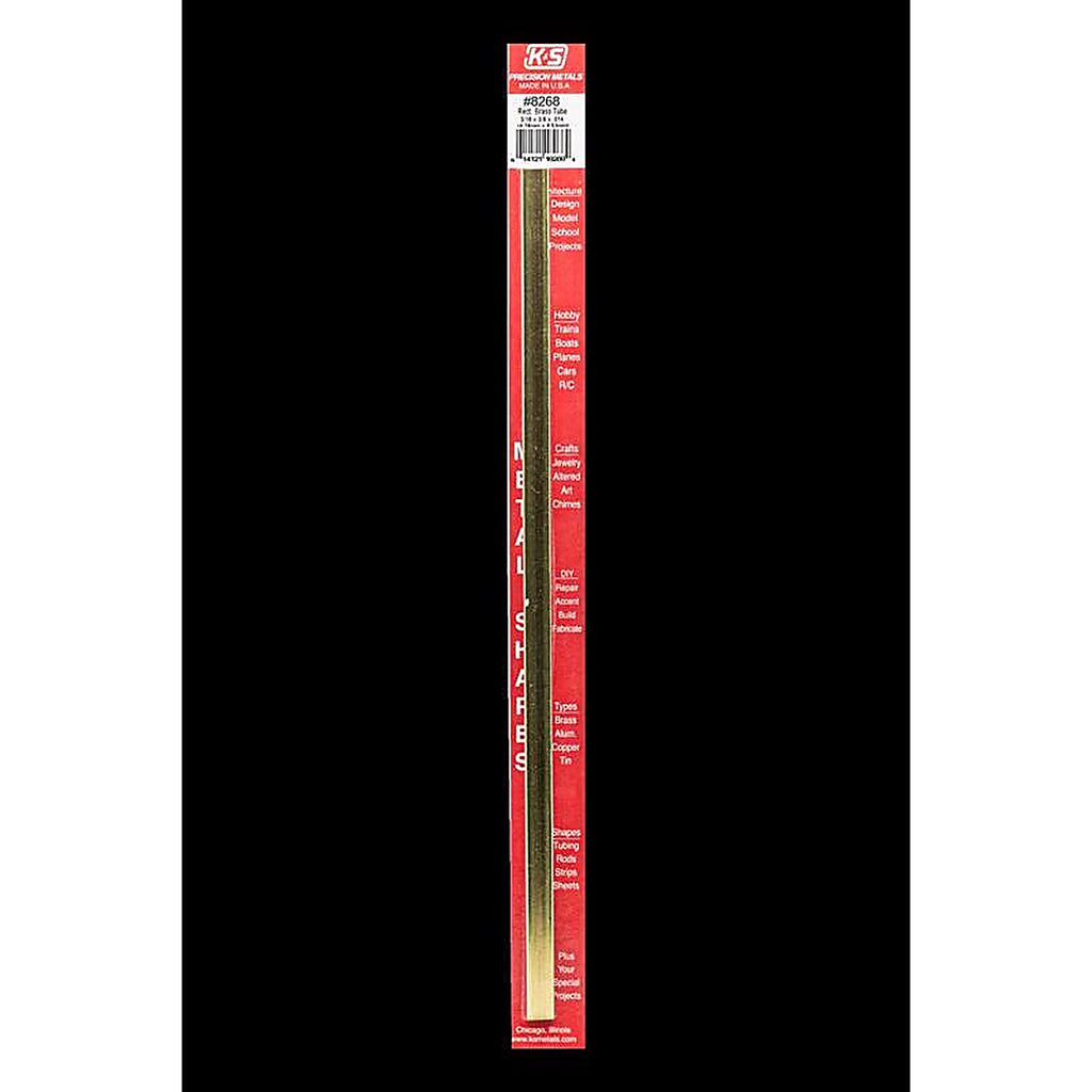 K&S 8268 3/8 in. W x 12 in. L Rectangular Brass Tube 1/Pack