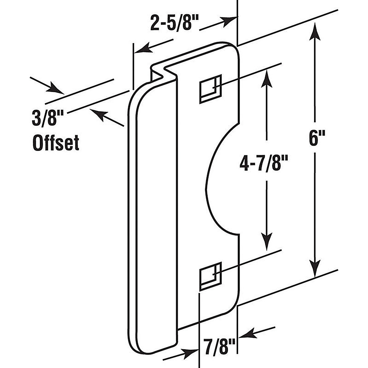 Prime-Line U 9510 6 in. H x 2.625 in. L Brass-Plated Steel Latch Shield