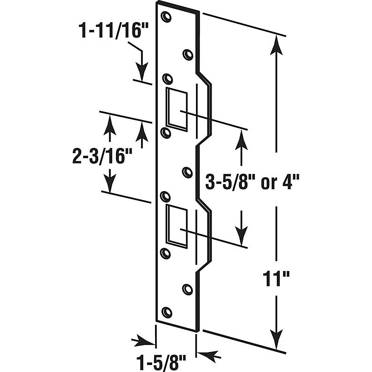 Prime-Line U 9427 11 in. H x 1.625 in. L Brass-Plated Steel Maximum Security Combination Strike