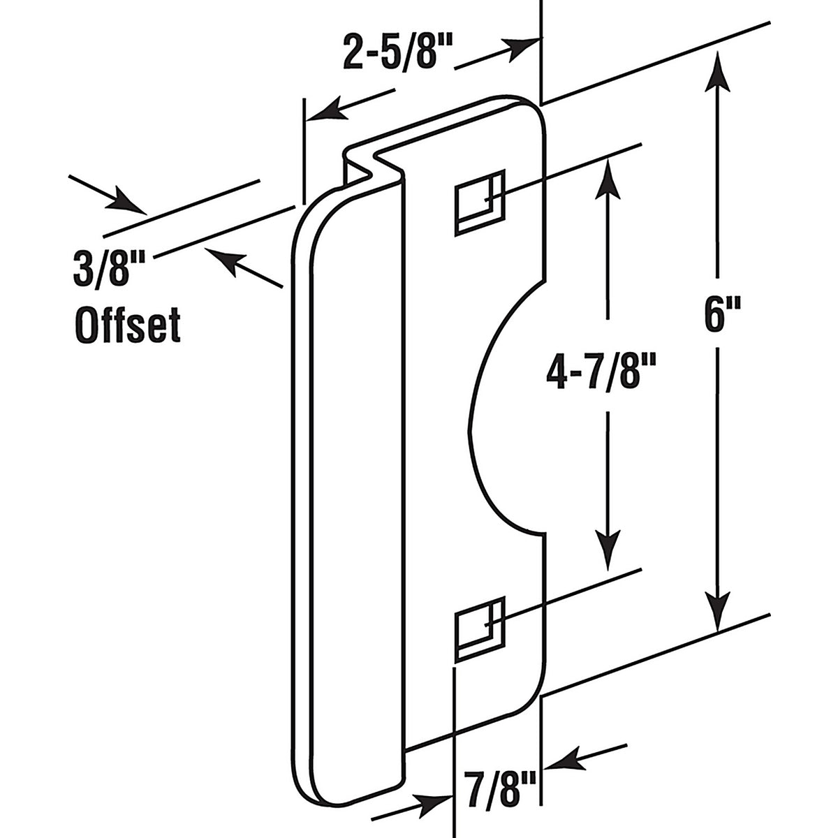Prime-Line U 9509 6 in. H x 2.625 in. L Painted Gray Steel Latch Guard