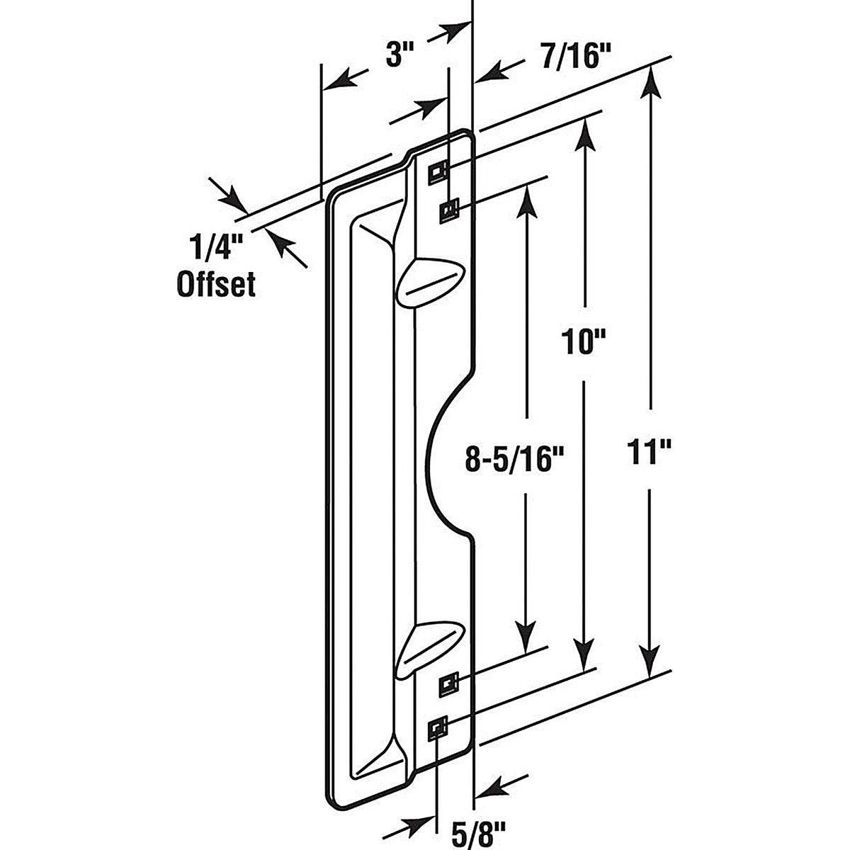 Prime-Line U 9503 3 in. H x 11 in. L Brushed Stainless Steel Gray Steel Latch Guard