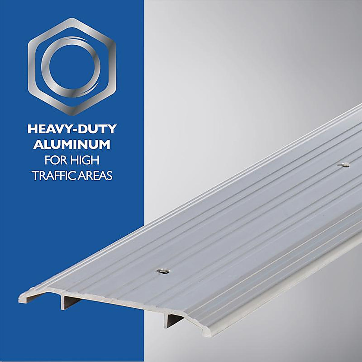 M-D 11502 0.5 H x 4 in. W x 36 in. L Mill Aluminum Fluted Top Threshold Silver