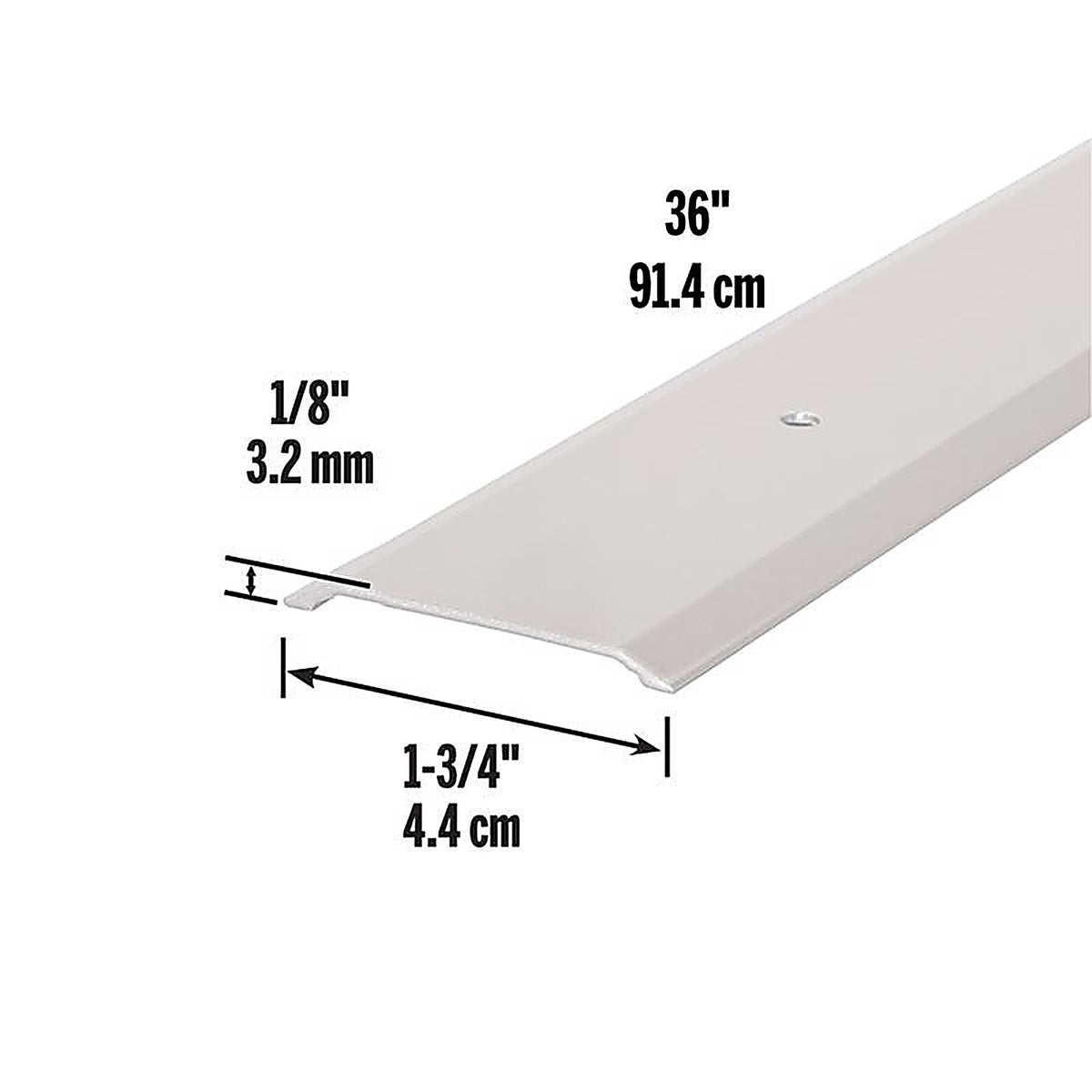 M-D 11056 0.125 H x 1.75 in. W x 36 in. L Mill Aluminum Flat Top Saddle Threshold Silver