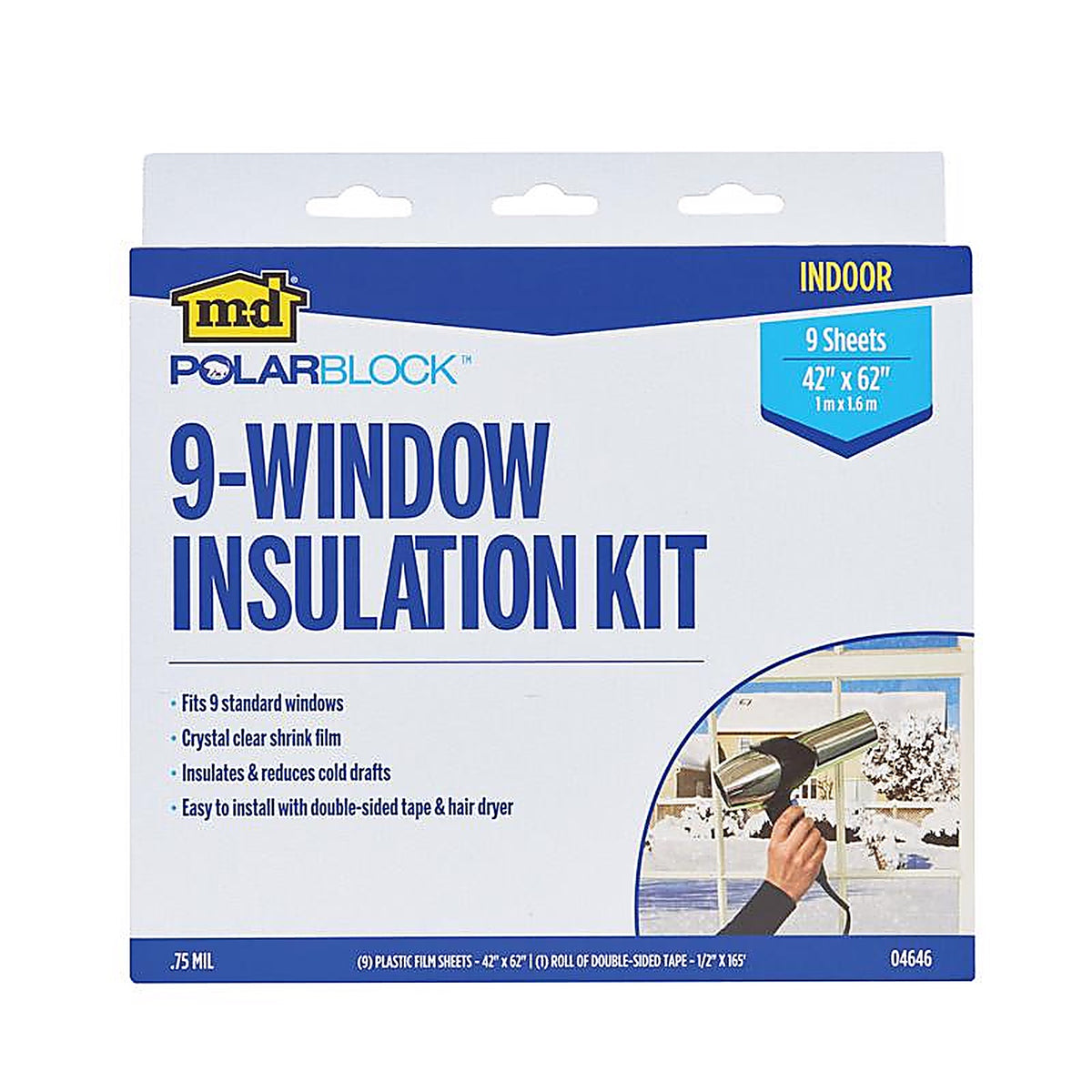 M-D 4646 Polar Block Clear Indoor Window Shrink Film 42 in. W x 62 in. L