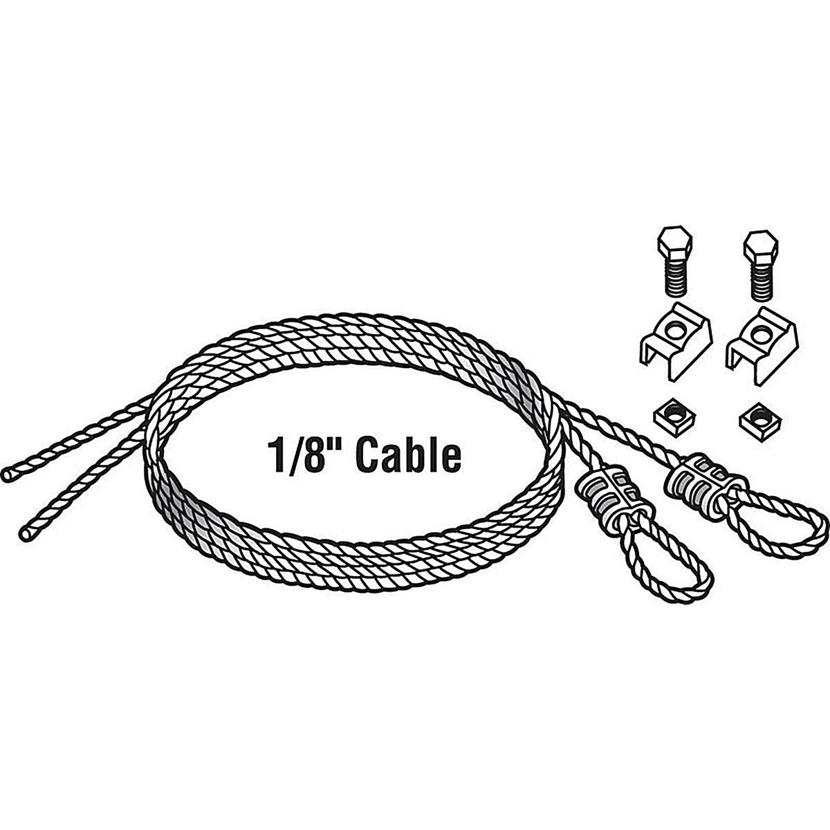 Prime-Line GD52102 104 in. L x 1/8 in. Dia. Carbon Steel Safety Cables