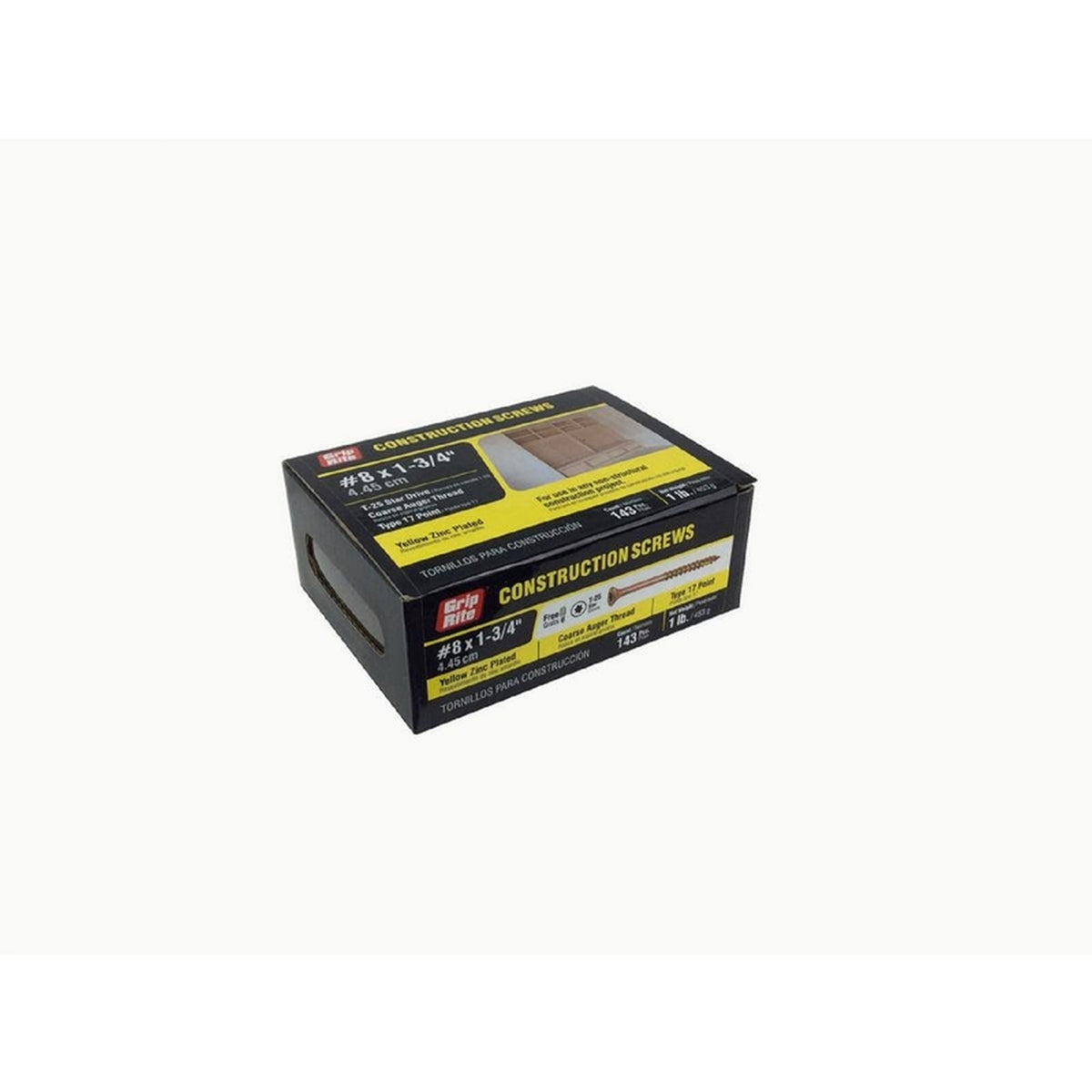 Grip-Rite 134GCS1 No. 8 x 1-3/4 in. L Star Bugle Head Construction Screws 1 lb.