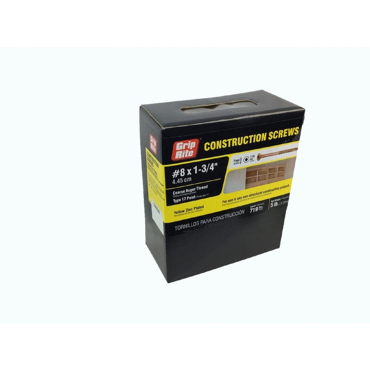 Grip-Rite 134GCS5 No. 8 x 1-3/4 in. L Star Bugle Head Construction Screws 5 lb. 1/Pack