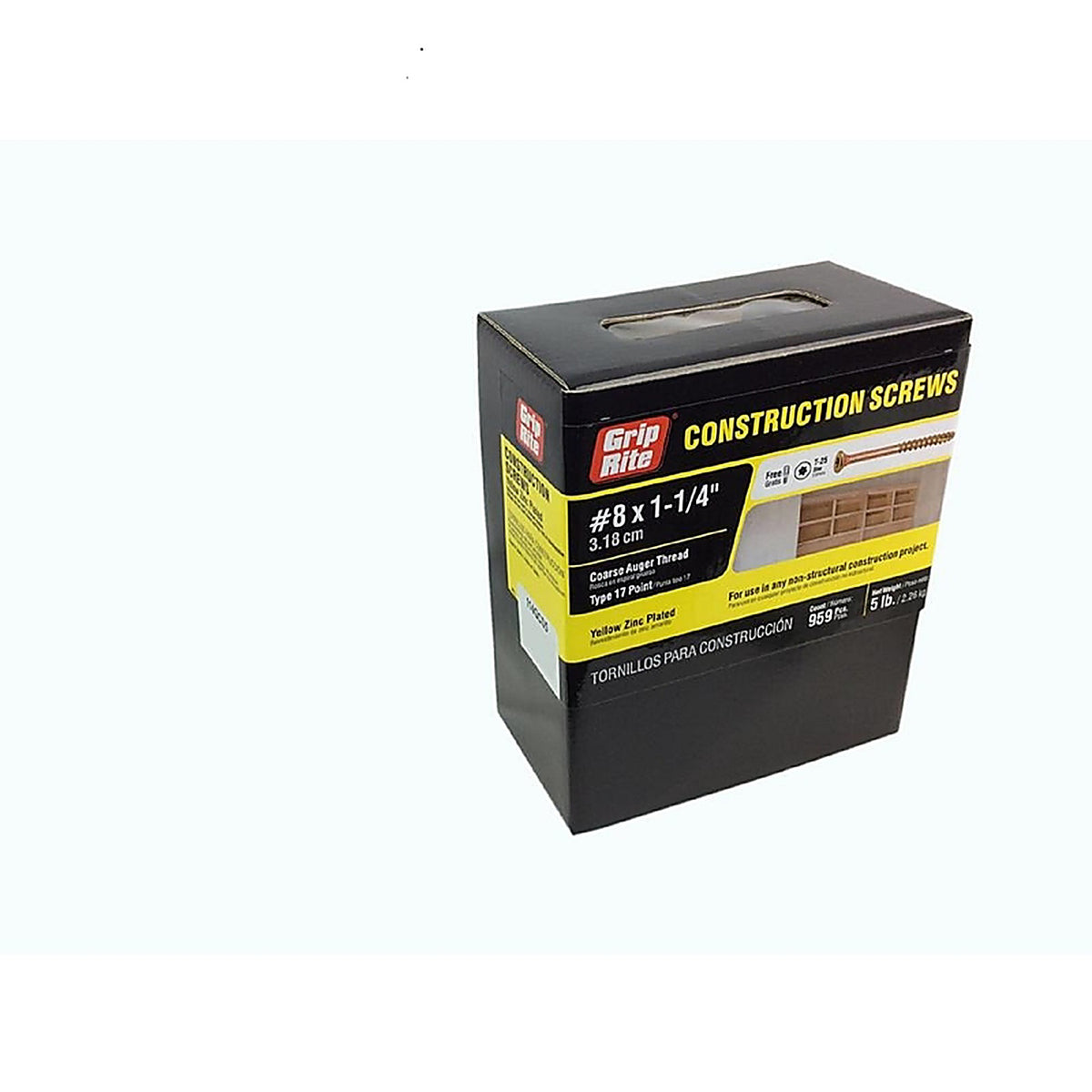 Grip-Rite 114GCS5 No. 8 x 1-1/4 in. L Star Bugle Head Construction Screws 5 lb.