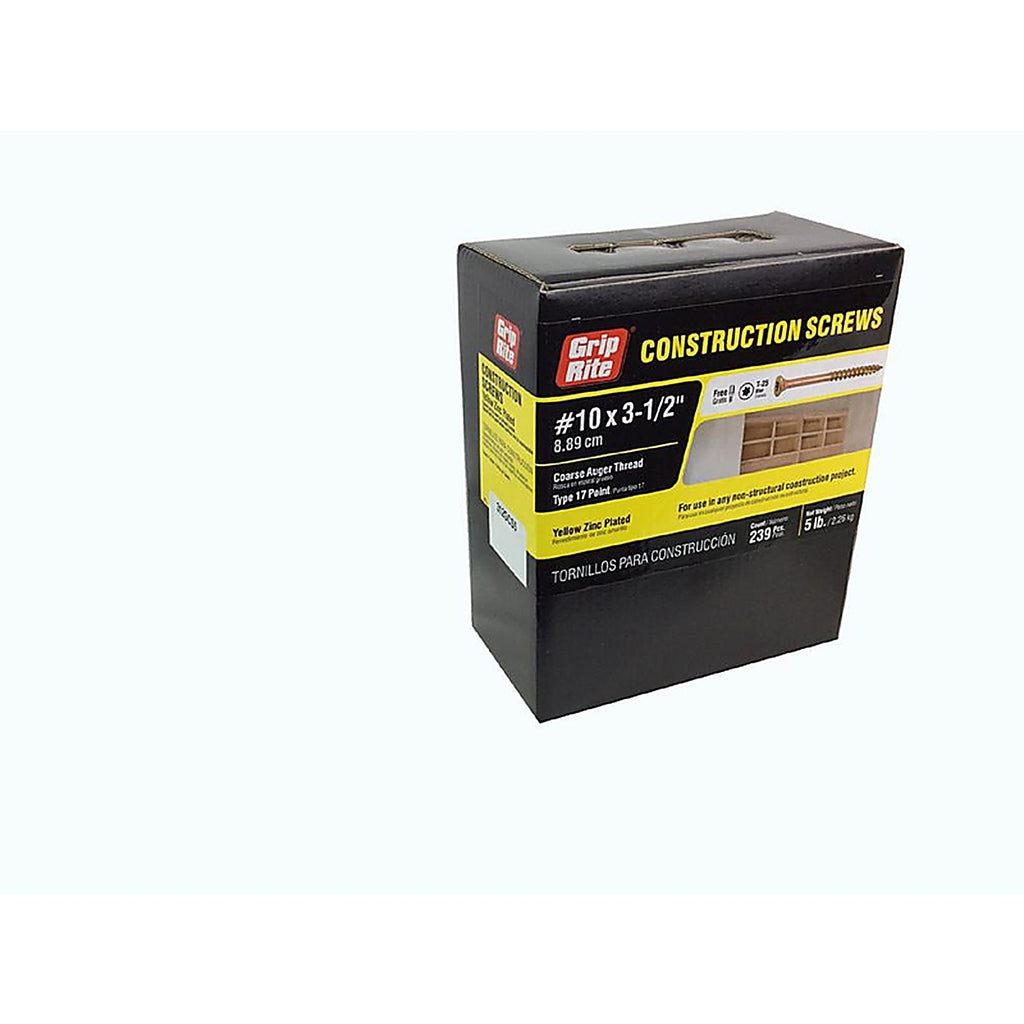 Grip-Rite 312GCS5 No. 10 x 3-1/2 in. L Star Bugle Head Construction Screws 5 lb.