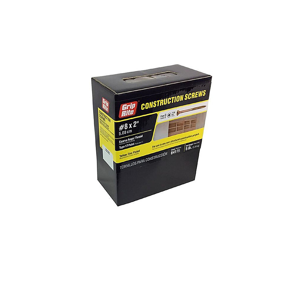 Grip-Rite 2GCS5 No. 8 x 2 in. L Star Bugle Head Construction Screws 5 lb.