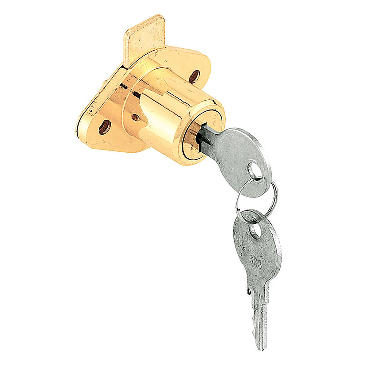 Prime-Line U 9947 Bright Brass Gold Steel Cabinet/Drawer Lock