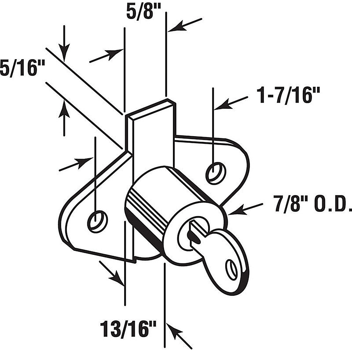 Prime-Line CCEP 9947KA Bright Brass Bronze Steel Cabinet/Drawer Lock