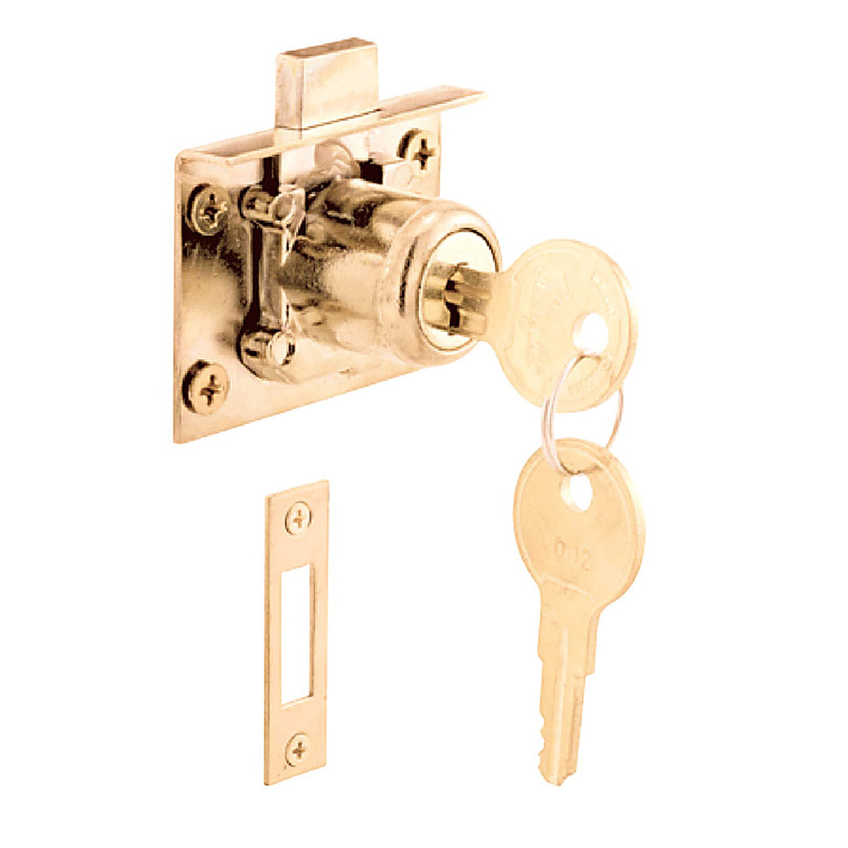 Prime-Line U10666 Bright Brass Gold Steel Cabinet/Drawer Lock