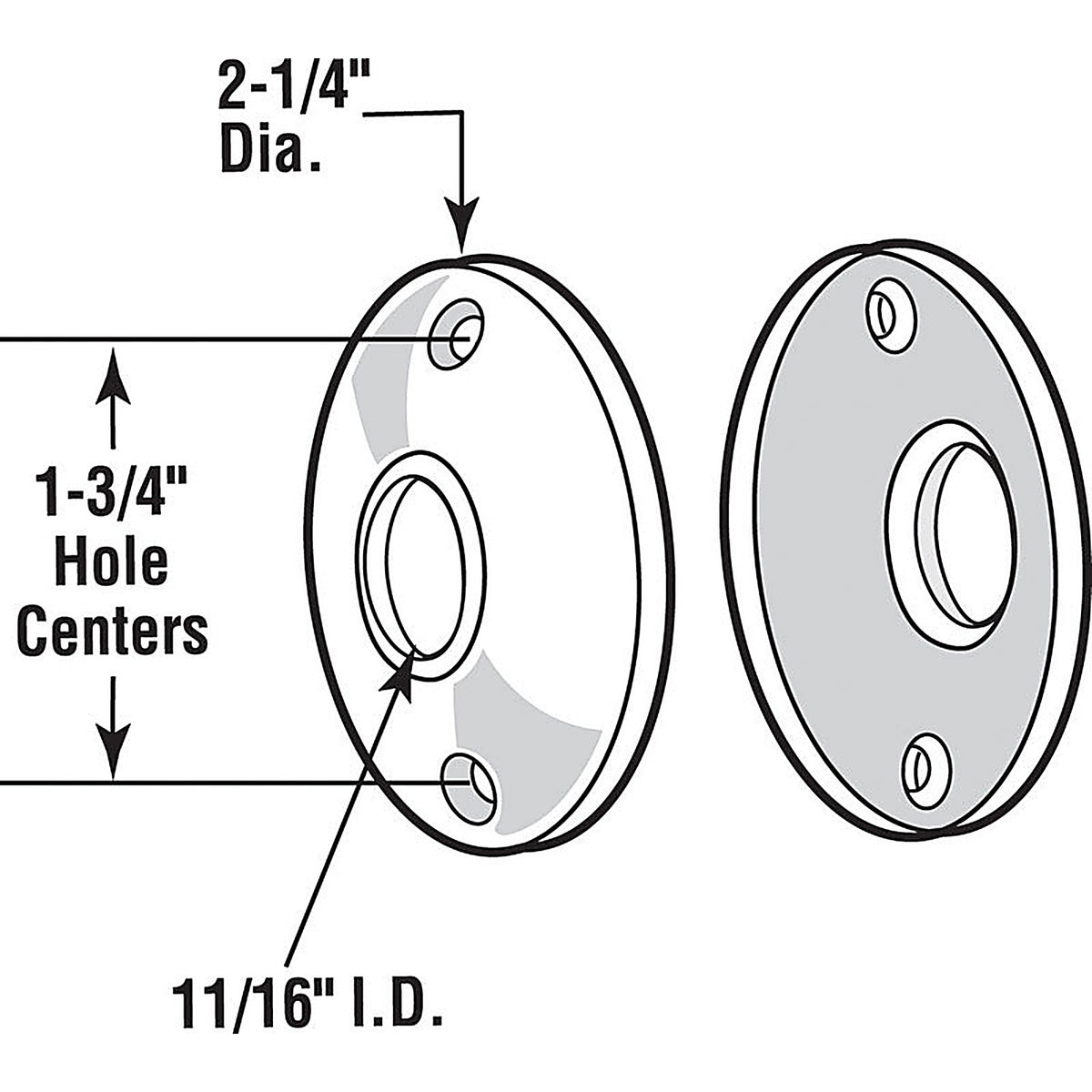 Prime-Line E 2282 Brass Plated Steel Door Knob Rosettes 2/Pack