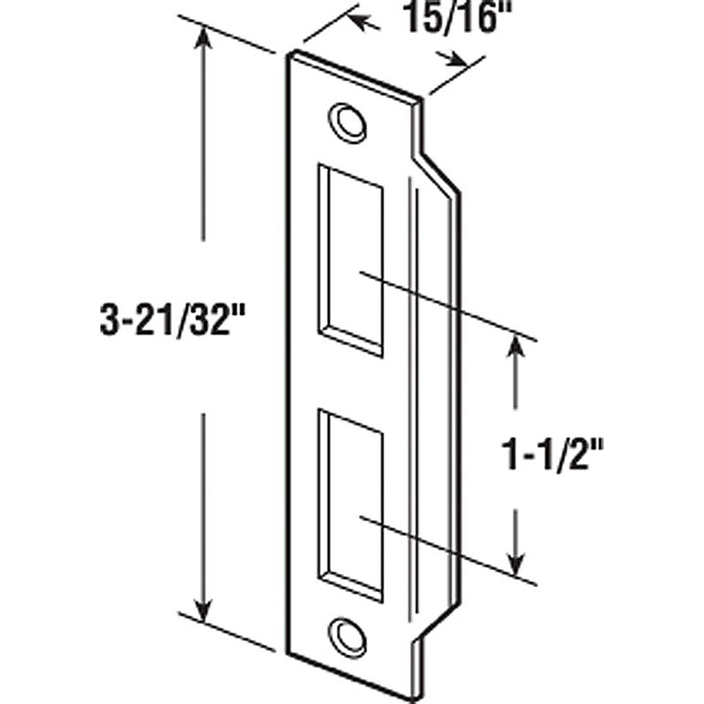 Prime-Line E 2435 Brass-Plated Gold Steel Door Strike 1/Pack